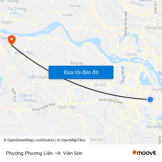 Phường Phương Liên to Viên Sơn map