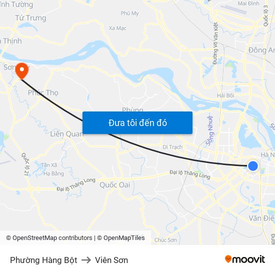 Phường Hàng Bột to Viên Sơn map