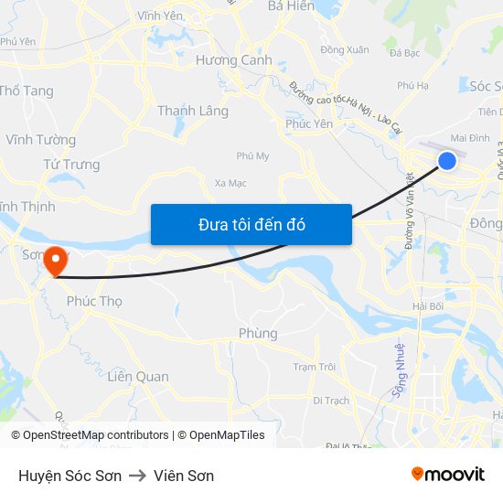 Huyện Sóc Sơn to Viên Sơn map