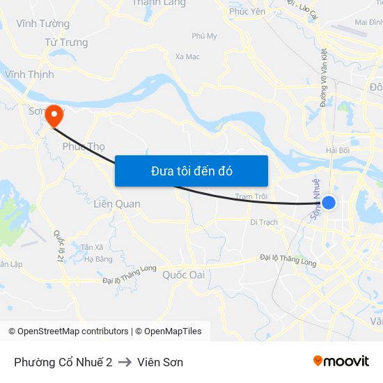 Phường Cổ Nhuế 2 to Viên Sơn map