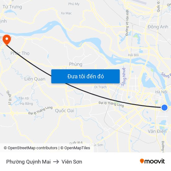 Phường Quỳnh Mai to Viên Sơn map