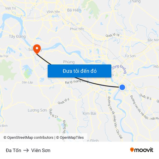 Đa Tốn to Viên Sơn map