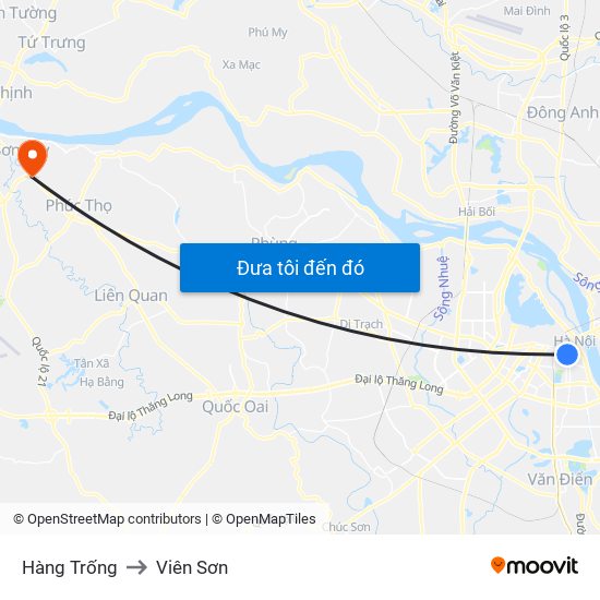 Hàng Trống to Viên Sơn map