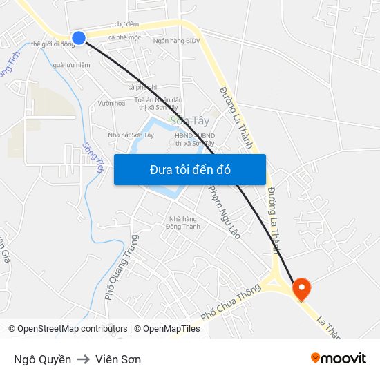 Ngô Quyền to Viên Sơn map