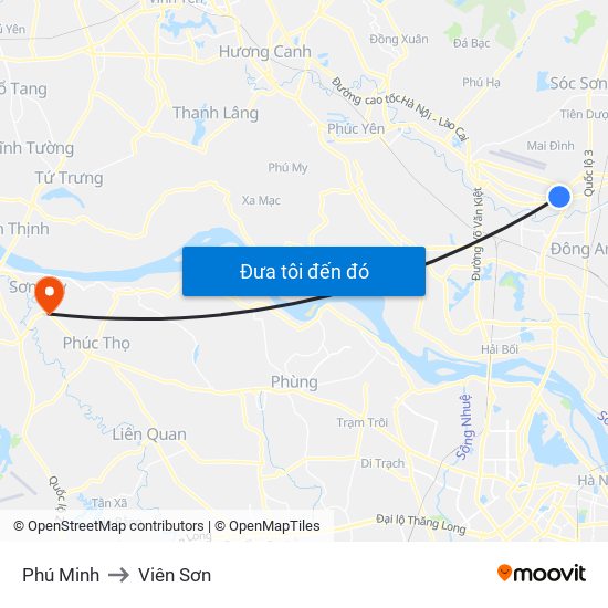 Phú Minh to Viên Sơn map