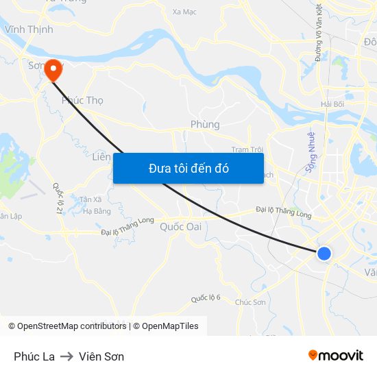 Phúc La to Viên Sơn map