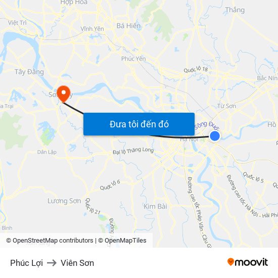 Phúc Lợi to Viên Sơn map