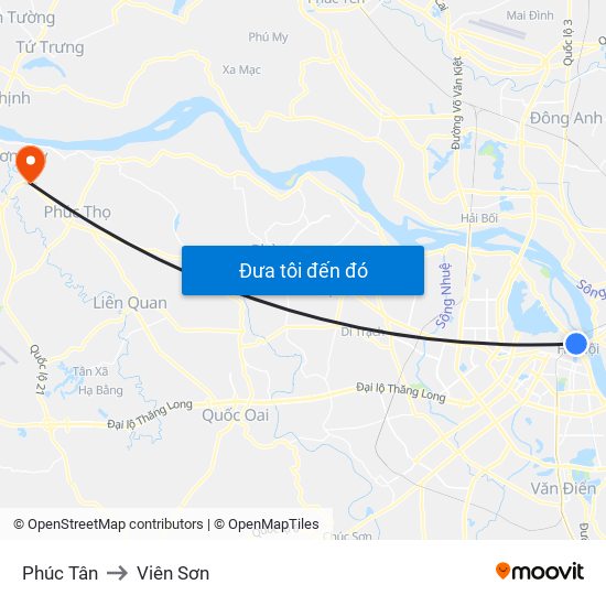 Phúc Tân to Viên Sơn map