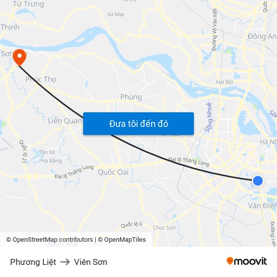 Phương Liệt to Viên Sơn map