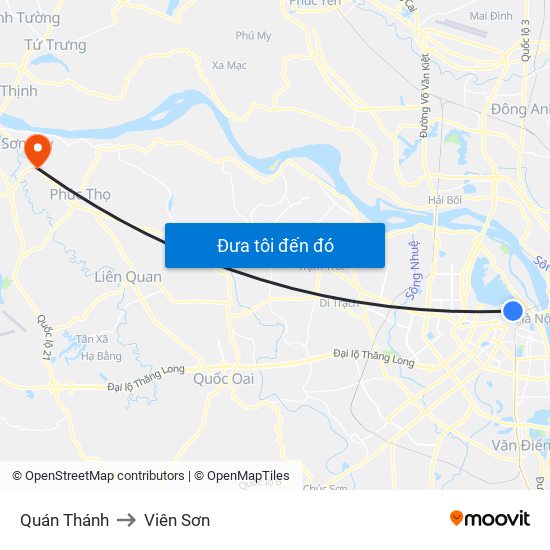 Quán Thánh to Viên Sơn map