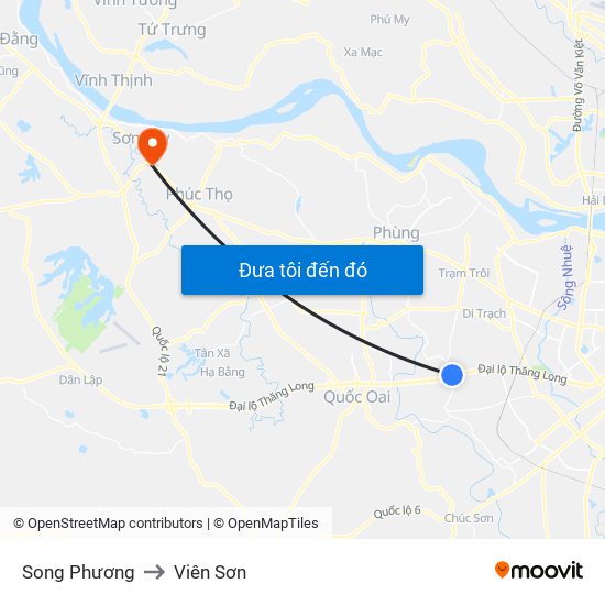 Song Phương to Viên Sơn map