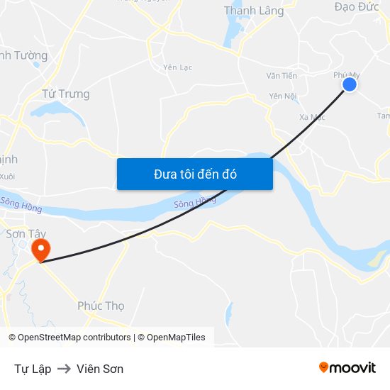 Tự Lập to Viên Sơn map