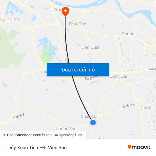 Thủy Xuân Tiên to Viên Sơn map