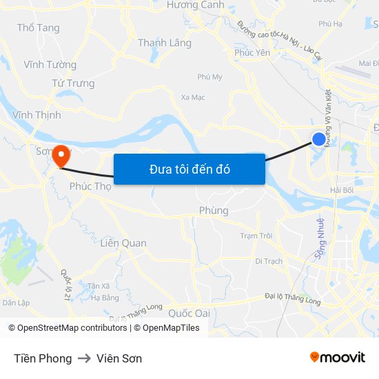Tiền Phong to Viên Sơn map