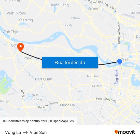 Võng La to Viên Sơn map