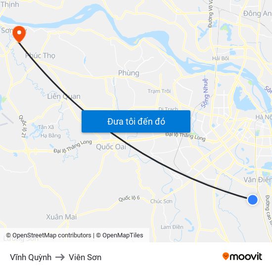 Vĩnh Quỳnh to Viên Sơn map