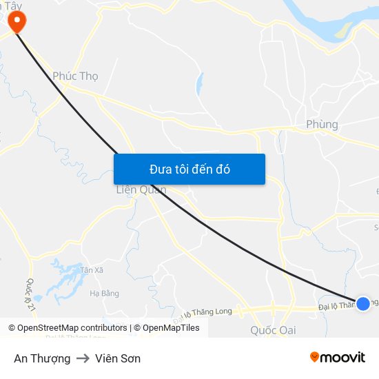 An Thượng to Viên Sơn map