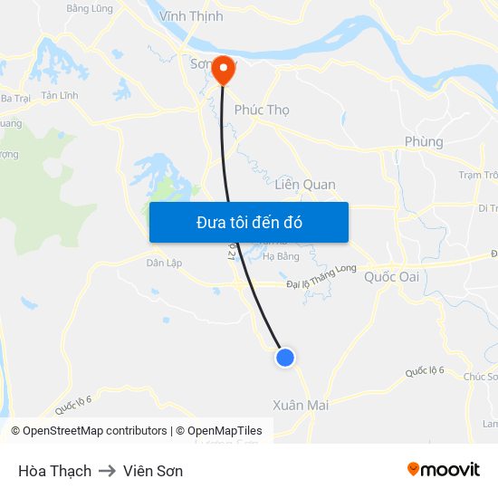 Hòa Thạch to Viên Sơn map