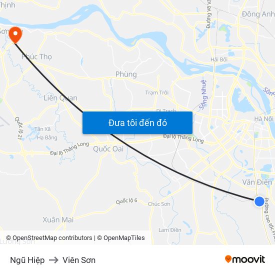 Ngũ Hiệp to Viên Sơn map