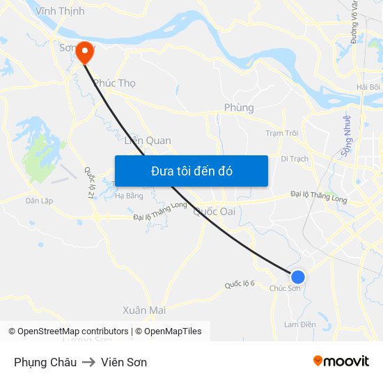 Phụng Châu to Viên Sơn map