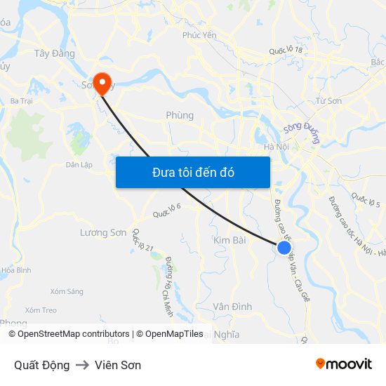 Quất Động to Viên Sơn map