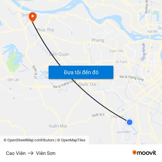 Cao Viên to Viên Sơn map