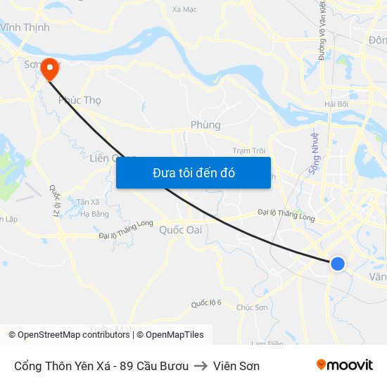 Cổng Thôn Yên Xá - 89 Cầu Bươu to Viên Sơn map