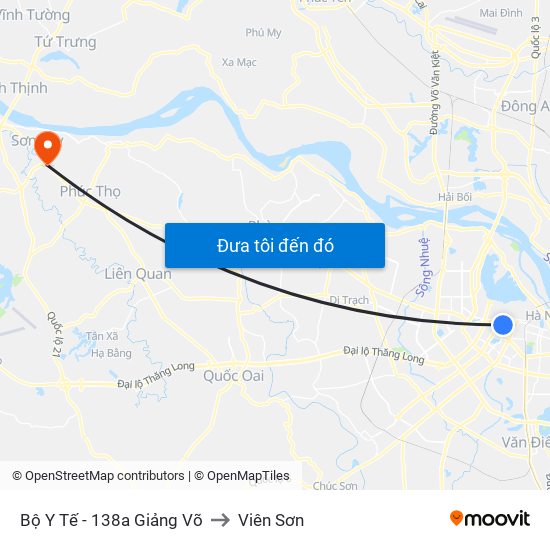 Bộ Y Tế - 138a Giảng Võ to Viên Sơn map