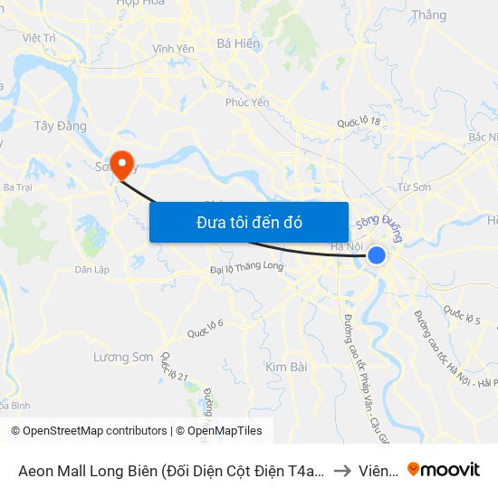 Aeon Mall Long Biên (Đối Diện Cột Điện T4a/2a-B Đường Cổ Linh) to Viên Sơn map