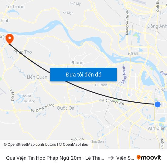 Qua Viện Tin Học Pháp Ngữ 20m - Lê Thanh Nghị to Viên Sơn map