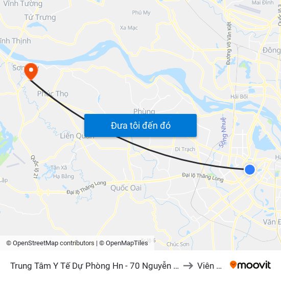 Trung Tâm Y Tế Dự Phòng Hn - 70 Nguyễn Chí Thanh to Viên Sơn map