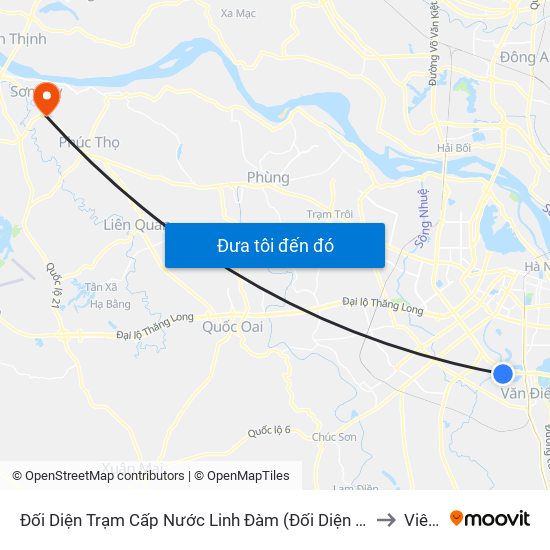 Đối Diện Trạm Cấp Nước Linh Đàm (Đối Diện Chung Cư Hh1c) - Nguyễn Hữu Thọ to Viên Sơn map