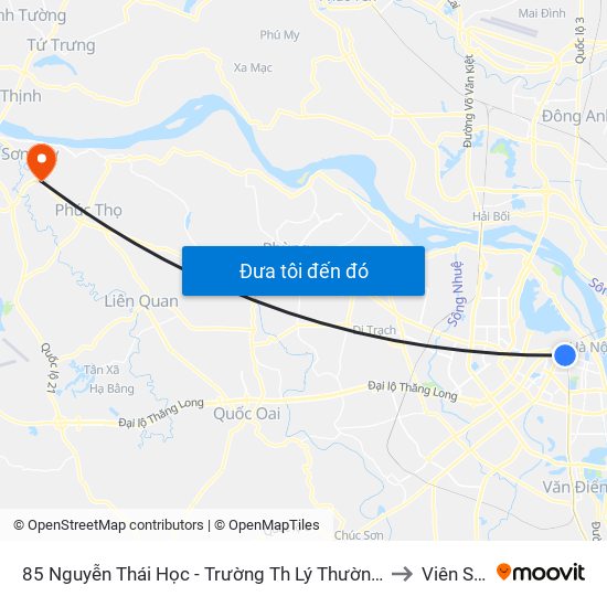 85 Nguyễn Thái Học - Trường Th Lý Thường Kiệt to Viên Sơn map