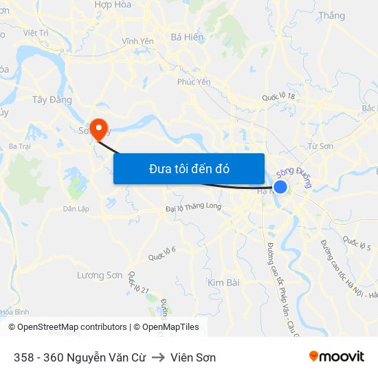 358 - 360 Nguyễn Văn Cừ to Viên Sơn map