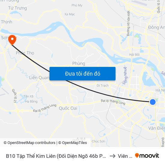 B10 Tập Thể Kim Liên (Đối Diện Ngõ 46b Phạm Ngọc Thạch) to Viên Sơn map