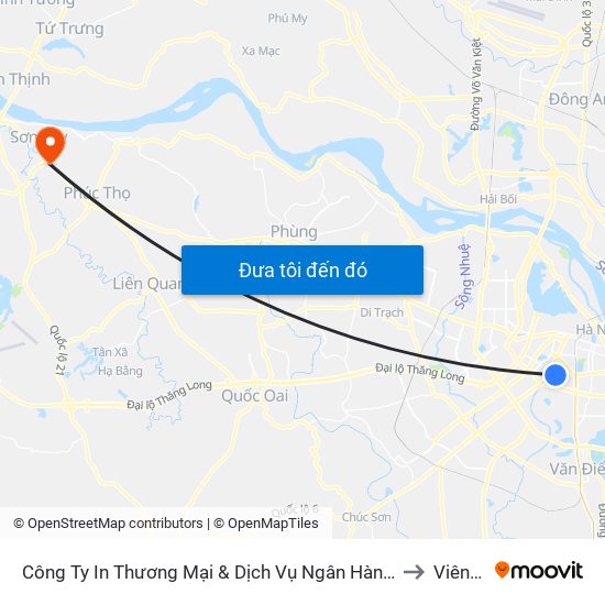 Công Ty In Thương Mại & Dịch Vụ Ngân Hàng - Số 10 Chùa Bộc to Viên Sơn map