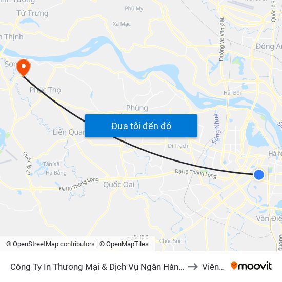 Số 10 Chùa Bộc - Học Viện Ngân Hàng to Viên Sơn map