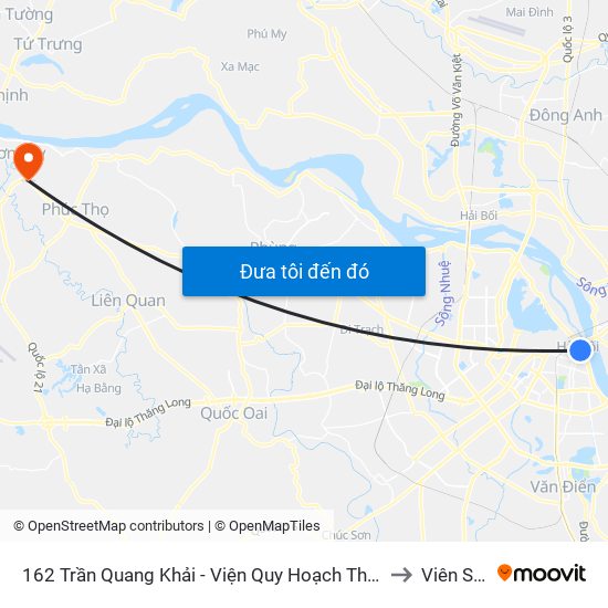 162 Trần Quang Khải - Viện Quy Hoạch Thủy Lợi to Viên Sơn map