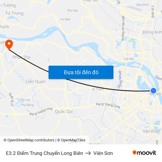 E3.2 Điểm Trung Chuyển Long Biên to Viên Sơn map