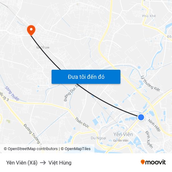 Yên Viên (Xã) to Việt Hùng map