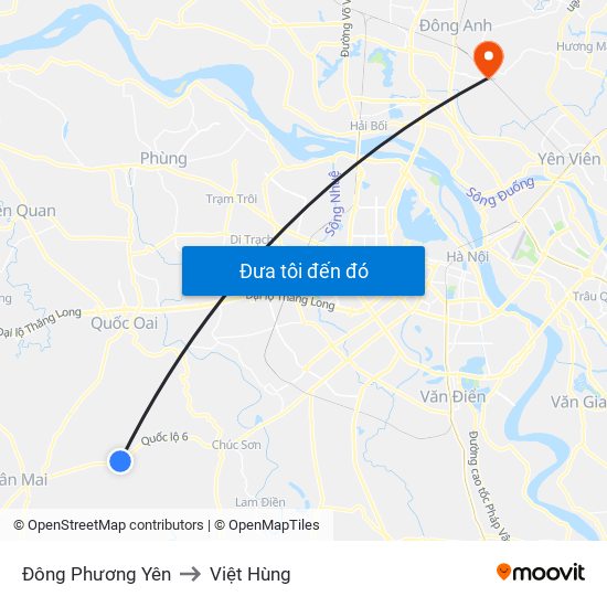 Đông Phương Yên to Việt Hùng map