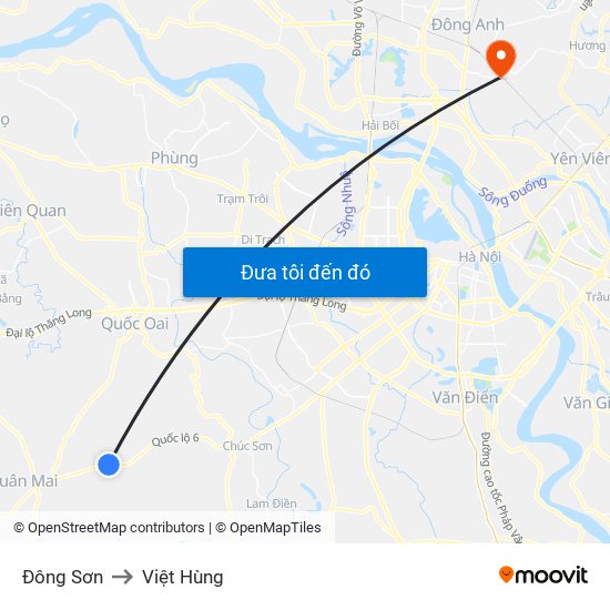 Đông Sơn to Việt Hùng map