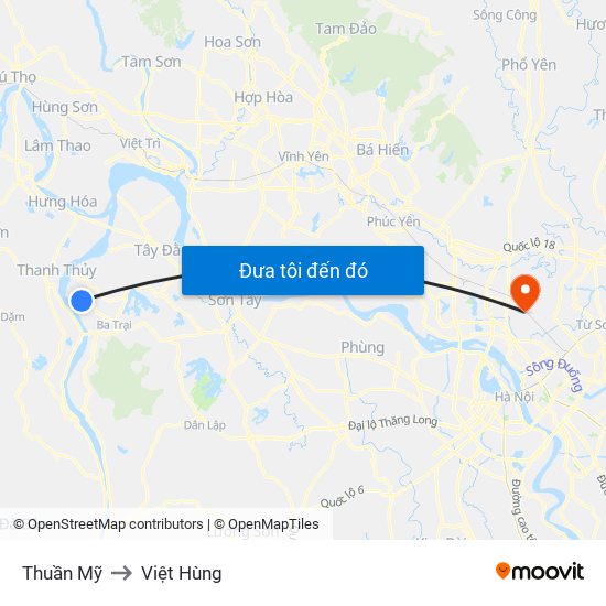 Thuần Mỹ to Việt Hùng map