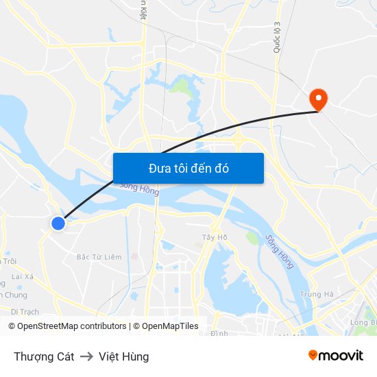 Thượng Cát to Việt Hùng map