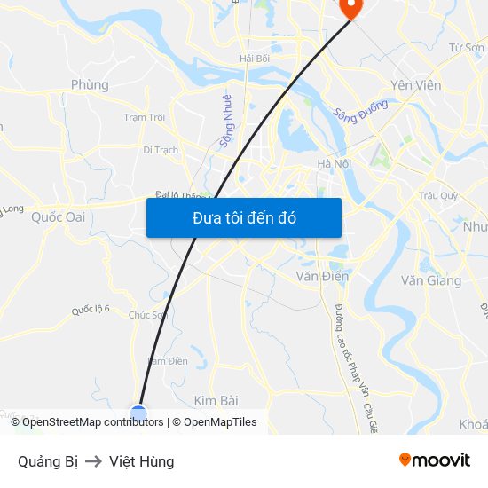 Quảng Bị to Việt Hùng map