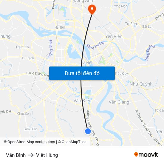 Văn Bình to Việt Hùng map