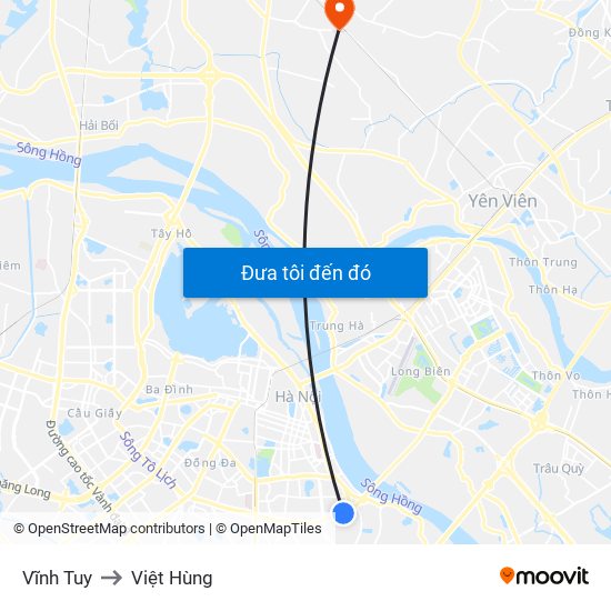 Vĩnh Tuy to Việt Hùng map