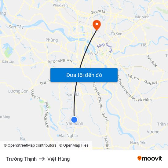 Trường Thịnh to Việt Hùng map