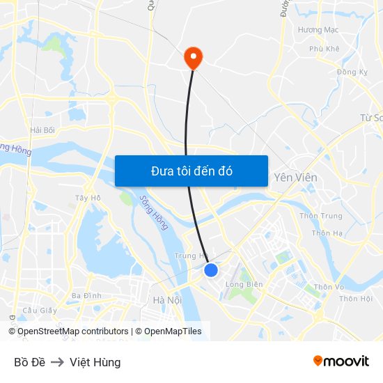 Bồ Đề to Việt Hùng map