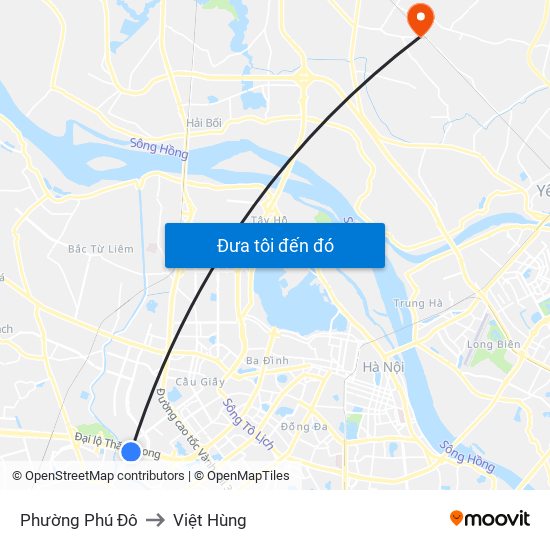 Phường Phú Đô to Việt Hùng map